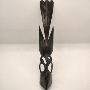 Vintage Hand-Carved Ironwood Diving Bird Sculpture 8.25&quot; Tall x 1.5&quot; Wide