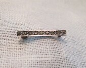 Rhinestone Bar Sterling Silver Lapel Pin Brooch