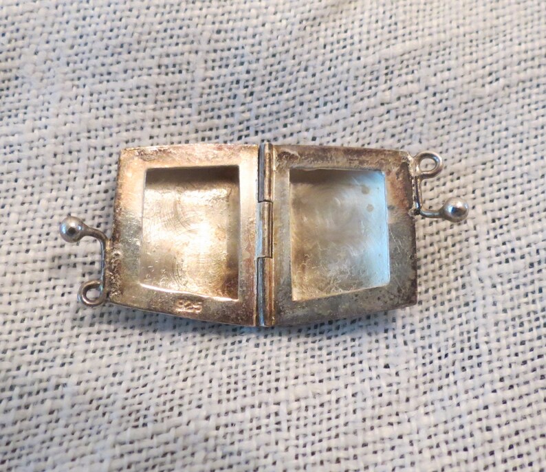 Etched Purse Locket 3D Sterling Silver Charm Pendant