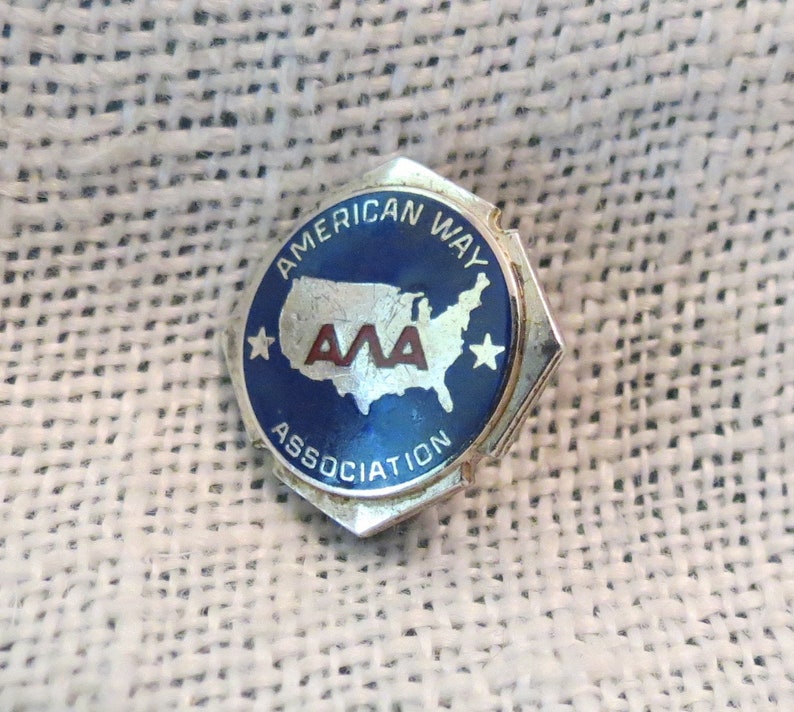 American Way Association Enamel /& Sterling Silver Lapel Pin