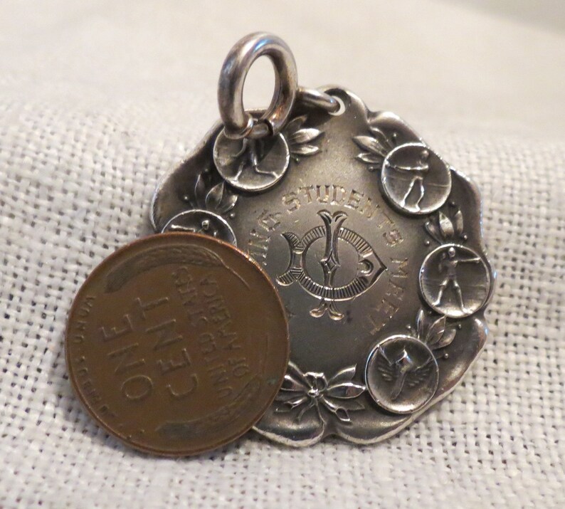 Antique Runnymeade Track Sterling Silver Medal Pendant 1916