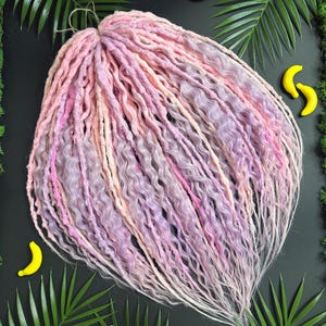 Unicorn style dreadlock curls, textured synthetic DE dreads, full set, unique hair extensions, double ends