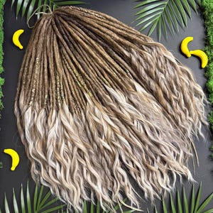 Boho dreadlocks Full Mix of Double ended dreadlocks Light brown to blond Ombré  Dreadlock extensions