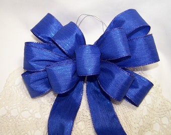 Royal Blue Bow Handmade Perfect for Wreaths Holiday Christmas Hanukkah Decoration Wedding Pew Bows Gifts and MORE