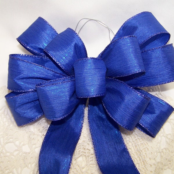 Royal Blue Bow Handmade Perfect for Wreaths Holiday Christmas Hanukkah Decoration Wedding Pew Bows Gifts and MORE