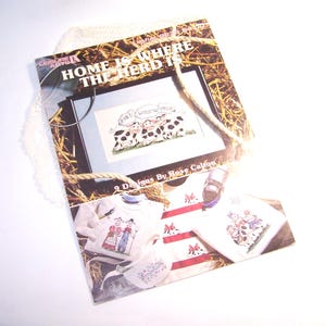 Vintage Cow Cross Stitch Pattern: Home Decor Designs (9 Designs)