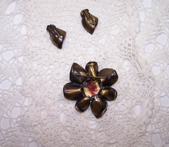 RARE Gingko Leaf Multicolor Large Rhinestone Broo… - image 12