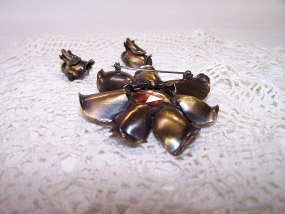 RARE Gingko Leaf Multicolor Large Rhinestone Broo… - image 13