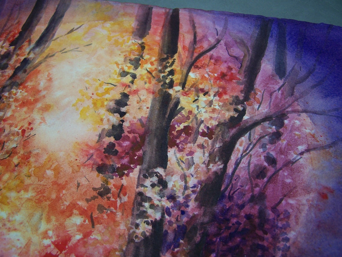 Light Through the Trees Original ART Watercolor Painting Etsy