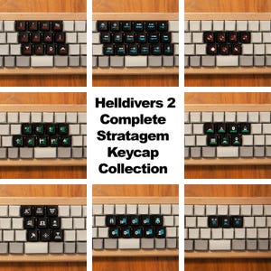 Helldivers 2 Stratagem Keycaps – Full Set – Complete Stratagem Collection – 3D Printed Display Loadout Macro Artisan Keycaps MX Cherry