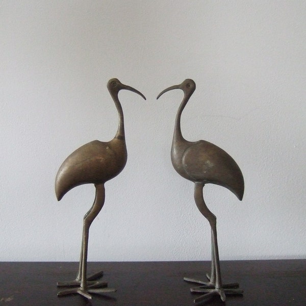 reserved for: andreac1174 - Pair of Brass Long Legged Birds