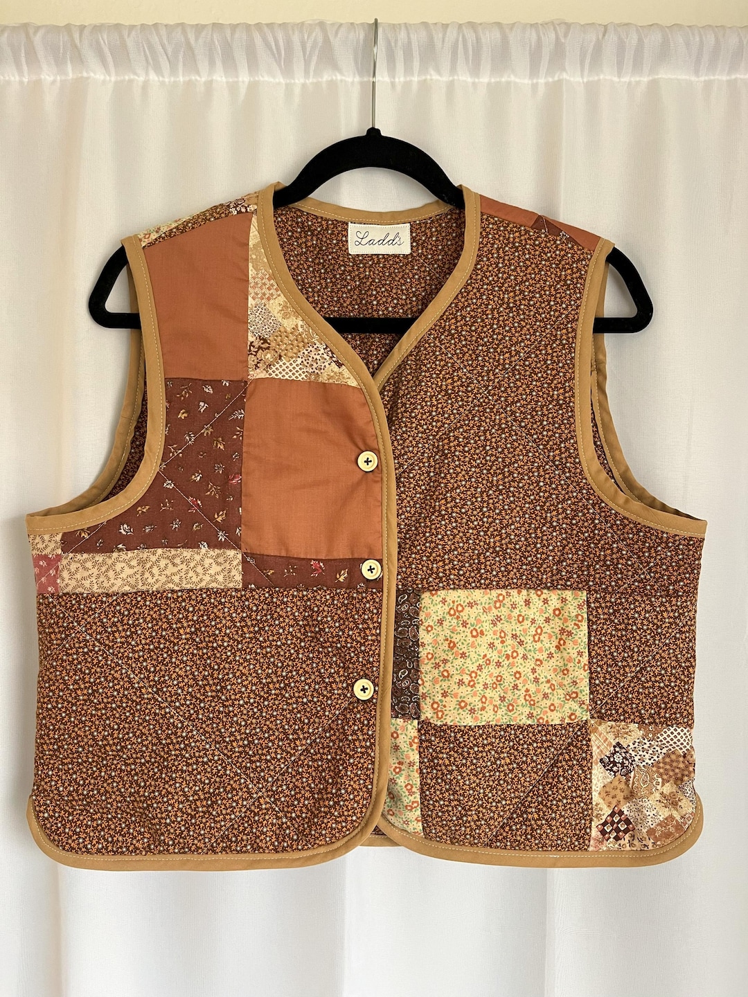 Patchwork Quilted Vest Upcycled and Reworked From Cotton
