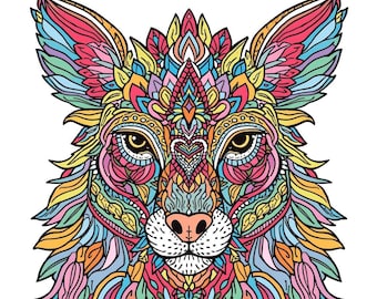 Animal Mandala Coloring Pages Printable | Zentangle Wildlife Art (Digital Download)