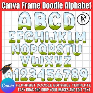 School Alphabet Doodle Letters & Numbers Sublimation PNG, Alpha Doodle, Back to School, School Supplies Clipart, Alpha Pack Digital Download