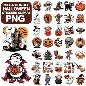 Paquete de Halloween (PNG), diseños de películas de terror, paquete de Halloween retro (PNG), paquete de otoño (PNG), atmósfera espeluznante (PNG), truco o trato, calabaza (PNG)