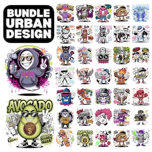 Urban Design Bundle – Premium Casual Style Design Packs, Trendy T-shirt Design Pack, Pop Culture, Urban Wear, T-shirt Prints Design.