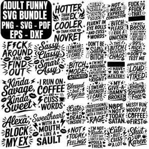Adult Svg Bundle | Funny Adult Bundle | Adult Quotes Svg | Funny quotes SVG Bundle | Sarcastic Svg | Adults Svg | Rude Svg | Crafting Bundle