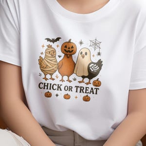 Chick Or Treat Png, Spooky Chicken Halloween Png, Halloween Png, Funny Halloween Chicken Png, Spooky Goose Png, Kids Halloween Png