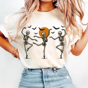 Camiseta de esqueleto bailando de los 90, estilo vintage de los 90, estilo retro de esqueleto Y2K, para amantes del baile, divertida camiseta de calavera, para Halloween