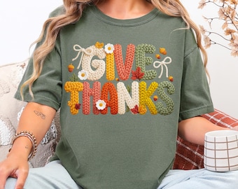 Give Thanks Comfort Colors Shirt, Fall Christian Tee, Bible Verse Sweatshirt, Religious Gift, Cute Christian Sweater