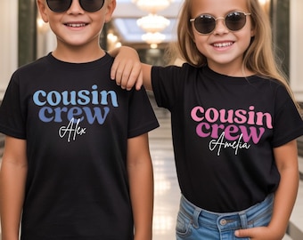 Personalized Groovy Cousin Crew Shirt, Custom Matching Kids Tee, Cousin Trip Gift, Toddler Youth Family Reunion, Retro Cousins Squad Shirts