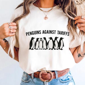 Penguins Against Tariffs Shirt - Comfort Colors Tee