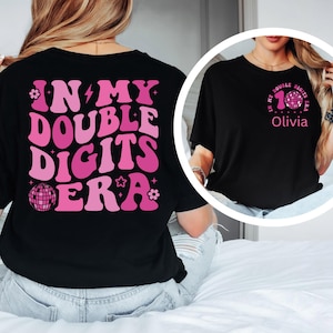 Custom 10th Birthday Shirt: Groovy Double Digital Era Tee