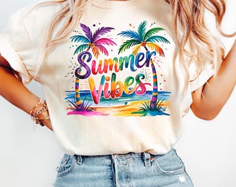 Camiseta gráfica Summer Vibes: Camiseta unisex con colores cómodos