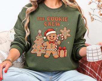 Kerstshirt met ronde hals, bijpassende shirt voor familie bakken