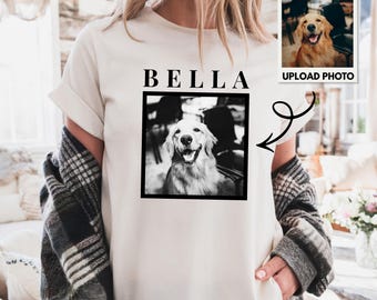 Personalisiertes Haustier Portrait Komfort Farben Shirt, personalisiertes Hund Katzen Foto T-Shirt, Haustier Liebhaber Geschenk, Haustier Erinnerungs Shirt, individuelles Haustier Besitzer Geschenk