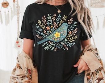 Boho Bird T-Shirt: Nature Inspired Comfort Colors Tee