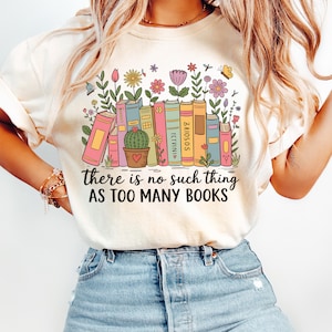 Floral Book T-Shirt: Comfort Colors Cotton Tee for Book Lovers