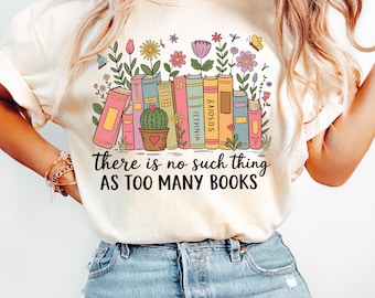 Floral Book T-Shirt: Comfort Colors Cotton Tee for Book Lovers