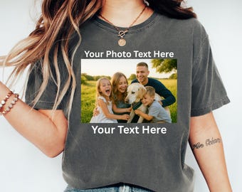 Comfort Colors Kundenspezifisches Foto-Shirt, personalisiertes Familienbild-T-Shirt
