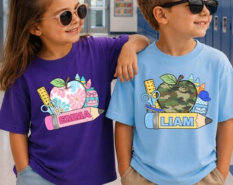 Personalized Back To School Shirt, Custom Name Kids School Tee, Boy Girl School Shirt, First Day Of School Gift, Custom Student Shirt