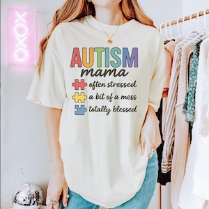 Camiseta para mãe autista: camiseta de algodão Comfort Colors, presente de conscientização