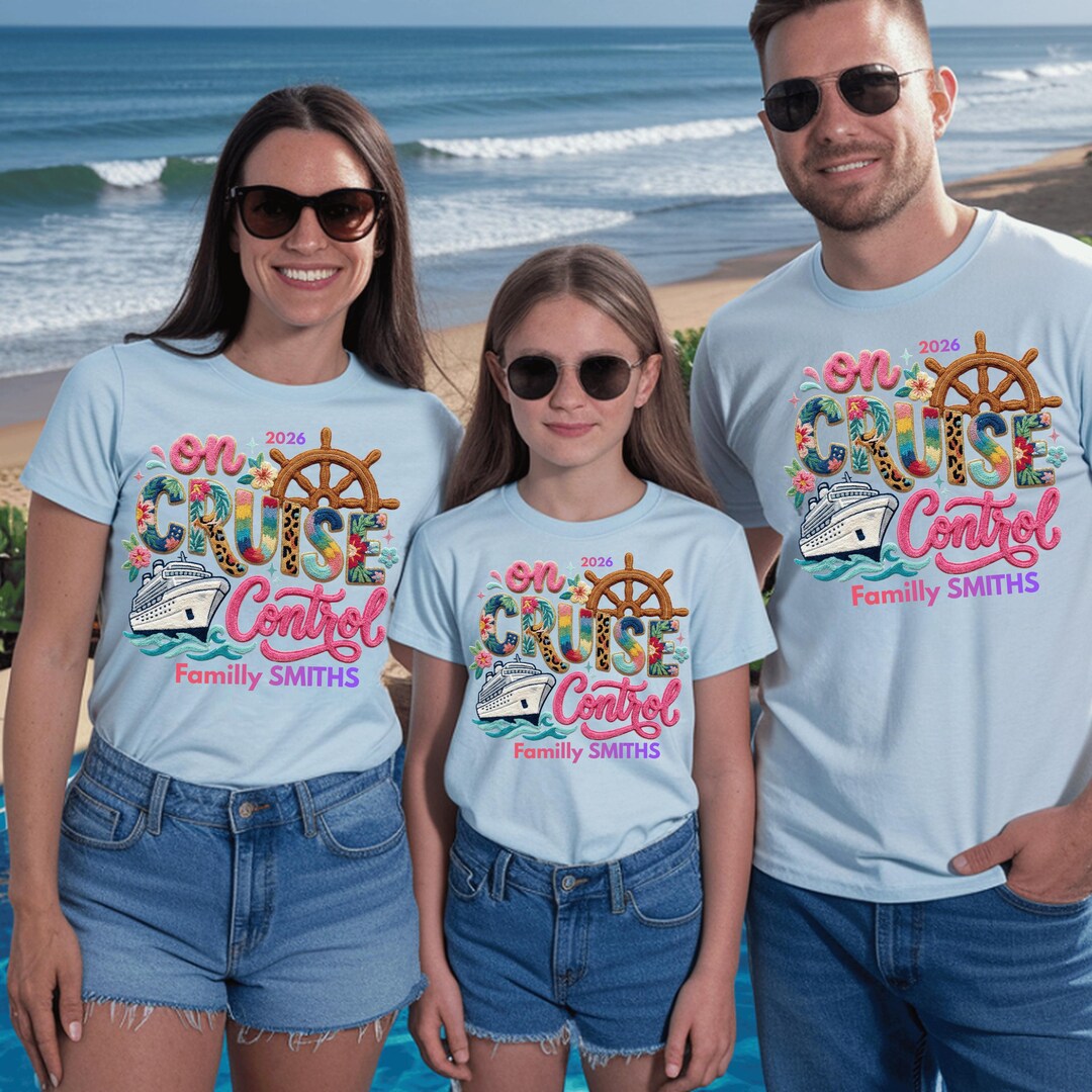 Custom Family Cruise Shirt 2026, Matching Vacation Tee, Faux Crochet ...