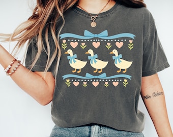 Camiseta vintage com estampa de ganso dos anos 80: camiseta Cottagecore Comfort Colors