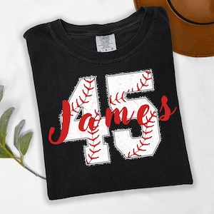 Custom Baseball Number Shirt, Comfort Colors Baseball Tee, Personalized Baseball Player Shirt, Baseball Fan Gift,Game Day, Sports Mom tee,