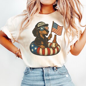 Comfort Colors Dachshund 4th of July Shirt: Patriotic Dog Lover Gift