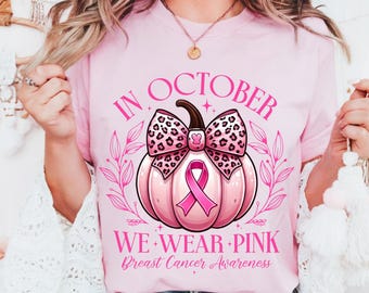 Moletom de abóbora rosa de outubro: camiseta de conscientização sobre o câncer de mama