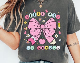 Comfort Colors First Day of School Teacher Shirt: Soft Cotton Tee