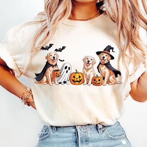 Halloween Golden Retriever Comfort Farben Shirt : Geister-Hund-T-Shirt