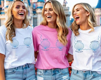 Camiseta de despedida de soltera de sirena personalizada, camiseta de fiesta nupcial con colores cómodos, top de despedida de soltera playero personalizado