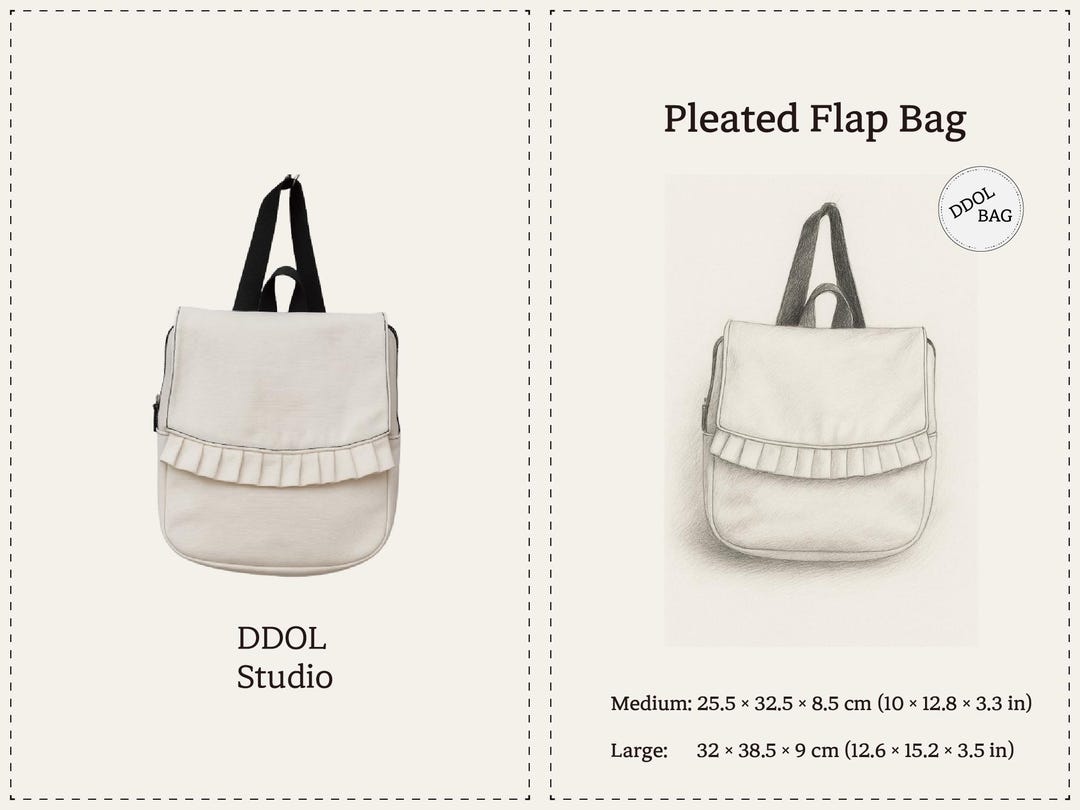Pleated Flap Backpack PDF Sewing Pattern | Medium & Large Sizes | DIY ...