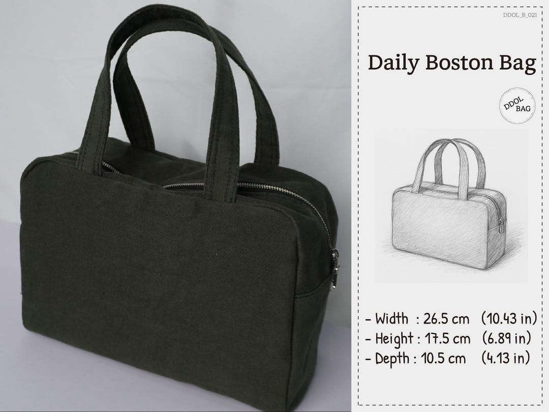 Daily Boston Bag Sewing Pattern | Easy DIY Tote PDF | Beginner Friendly ...