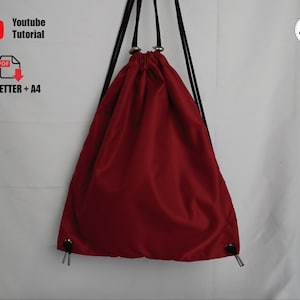 Padrão de costura para mochila de ginástica – Mochila com cordão fácil em PDF com tutorial em vídeo