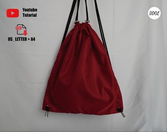 Gym Sack Bag Sewing Pattern – Easy Drawstring Backpack PDF with Video Tutorial