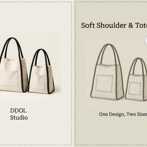 Easy Tote Bag Sewing Pattern PDF | Beginner Friendly Shoulder Bag | DIY Simple Handbag Project