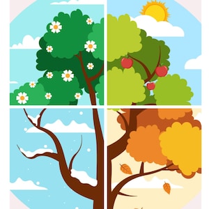 Saisons / Cartes mémo / Cartes mémo pour enfants / Saisonnier / Imprimable / Heure du cercle / Matériel du cercle du matin / Cartes météo imprimables